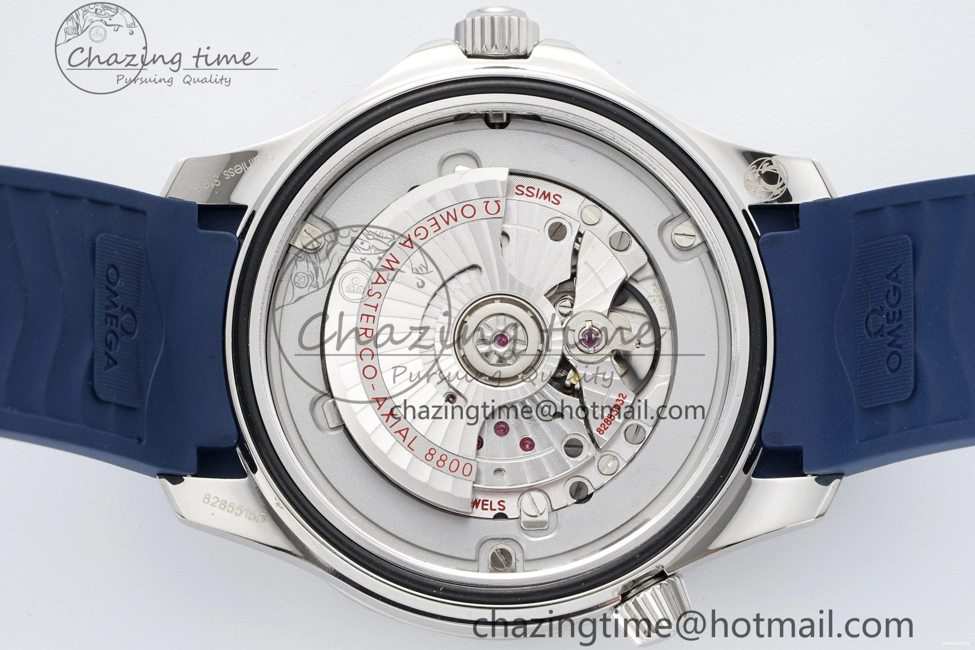 0417 Fashionable Seamaster Diver 300M ZF 1:1 Best Edition Blue Ceramic Blue Dial on Blue Rubber Strap A 7822